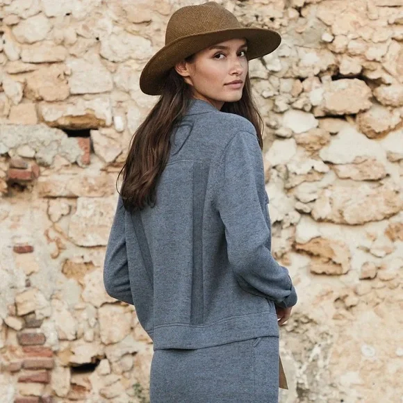 Peruvian Connection Trompe L'Oeil Cardigan Sweater in Shale Blue Size XL NEW - Picture 3 of 8